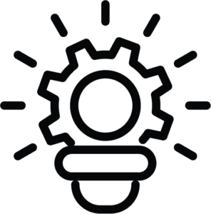 innovation Icon of a glowing light bulb, symbolizing innovation and forward-thinking engineering